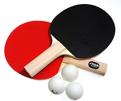 STIGA Master Series Recreational-Quality Classic Table Tennis Set for Family Play Includes 2 Rackets and 3 White 1-Star Balls (2 Player)