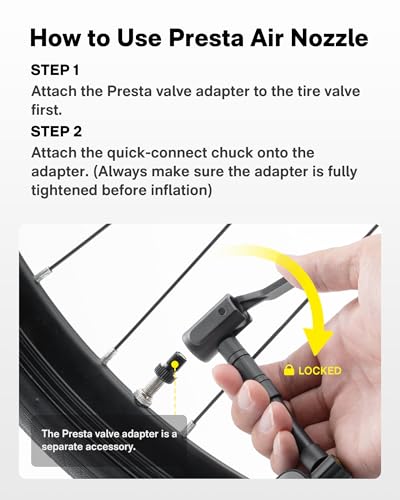 HOTO Mini Bike Tire Pump, 25s Fast Inflate Bicycle Pump with Guage, 150PSI Portable Electric Bike Air Pump with Presta and Schrader Valve for Road Bike, Motorcycle, Mountain Bike, BMX, Sports Ball