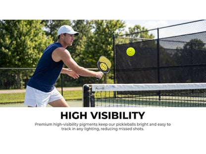 Premium Outdoor Pickleball Balls 4 Pack, 40 Holes Pickleballs with High Visibility, True Flight & Consistent Bounce, Durable Crack-Resistant Pickleball Balls for Training & Games.