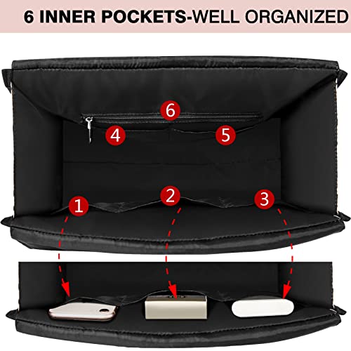 IBFUN Utility Tote Bag with 24 Pockets, Large Teacher Tote for Women with Laptop Compartment, Travel Tote Bag with Zip Top - color: A4-m-flowers, size: Medium