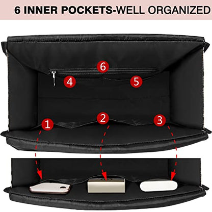 IBFUN Utility Tote Bag with 24 Pockets, Large Teacher Tote for Women with Laptop Compartment, Travel Tote Bag with Zip Top - color: A4-m-flowers, size: Medium