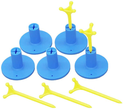 Golf Rubber Tee Holder Set for Golf Driving Range Tee Practice Tool Pack of 5 - color: Blue