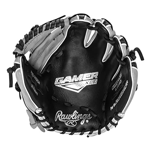 Rawlings Gamer XLE Speed Shell Series Baseball Infield | Catcher | Utility Glove | Mitt | Travel | Youth | 11.5” | 12.25” | 32.5” | Black | Grey | Right | Left - size: 11.50"