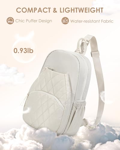 Pickleball Bag for Women - Quilted Crossbody Pickleball Paddle Bag Holds 4 Paddles, Lightweight Sports Gear & Travel Paddle Case - color: Beige
