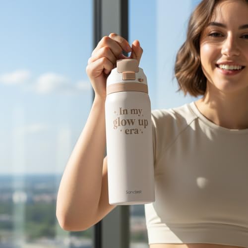 Inspiration Insulated Stainless Steel Water Bottle with Straw for Sports and Travel, In My Glow Up Era, 32oz Gifts for Women Girls Friends Teens Birthday Christmas - color: Inspiration