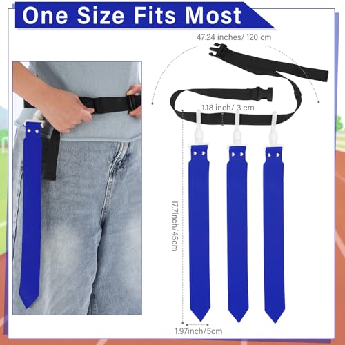 Junkin 6/8/10 Players Flag Football Sets Adjustable Football Belts and Flags for Youths Teens Kids Adults Players Sports Team - color: Dark Blue