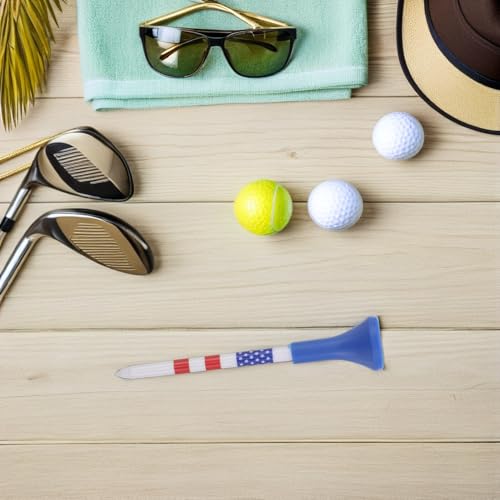 30pcs Tri-Color Unbreakable Golf Tees 83mm Soft Rubber Sleeve Sturdy Driving Range Practice Training Tees for Pros and Beginners Indoor Outdoor Golf