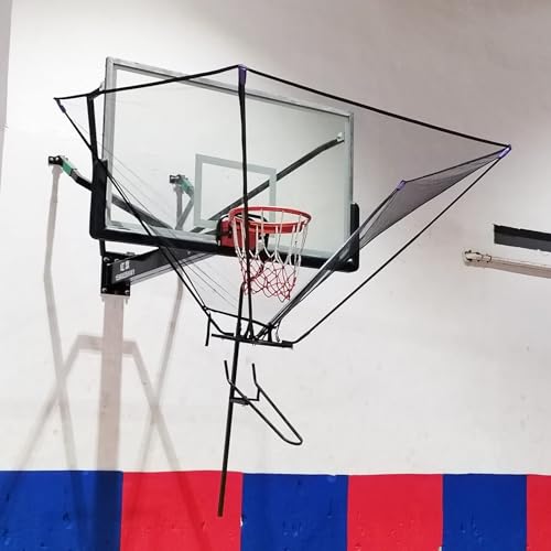 Basketball Shooting Machine Metal Basketball Return System, Indoor Outdoor Basketball Return Attachment for Hoop, Time Saving 180° Rotatable Basketball Shot Returner Chute