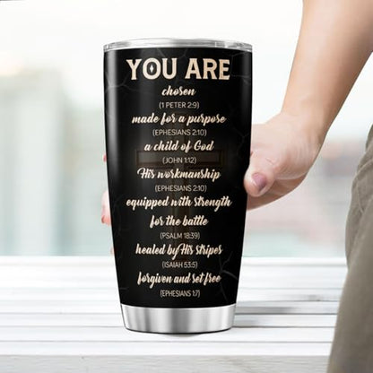 Christian Man of God 20oz Insulated Tumbler, Bible Verse Travel Mug with American and Cross, Religious Gift for Men, Spiritual Faith Cup for Dad, Husband, Pastor, Church - color: Christian American Flag