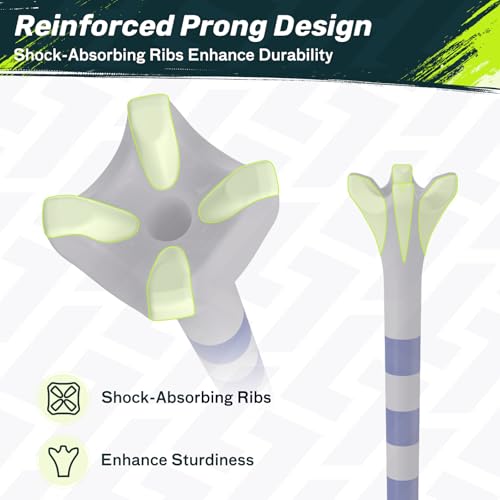 SAPLIZE Upgraded 4-Prong Golf Tees Plastic, 50/100/120/200 Pack (1-1/2", 2-3/4'', 3-1/4"), Engineered to Reduce Friction & Side Spin, Unique Golf Gifts for Golfers - color: Blue (100pcs, 3-1/4'') & White (20pcs, 1-1/2'')