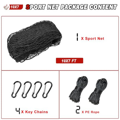 Baseball Softball Backstop Nets,Sports Net,Sports Netting Barrier,Sports Netting for Backyard,Twisted Knotted PE Net - style: 10X7FT
