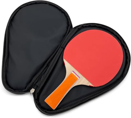 Colorful Table Tennis Racket Cover Ping Pong Paddle Bag Table Tennis Racket Case - color: Yellow leaf