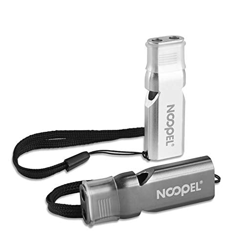 Noopel Coaches Whistle with Lanyard and Mouth Grip, 2 Pack Emergency Whistles, Loud for Referees Sports Officials Hiking Outdoor Camping Boating Backpacking Survival Rescue