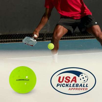 Cannonballz Outdoor Pickleball Balls, Official Ball of the UPL, Durable 40 Hole Seamless, USAPA Approved Tournament Balls for Training and Competition - size: 4 Pack