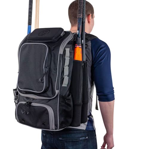 Tournament Backpack Baseball Bag, Large Capacity Bat Holder, Softball Bag with Shoe Compartment and Fence Hook, Royal/Black