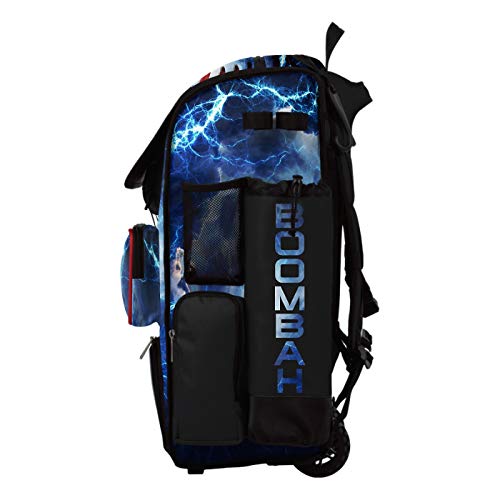Boombah Superpack Hybrid Rolling Bat Bag - The Natural Black/Red/White - Wheeled & Backpack Version