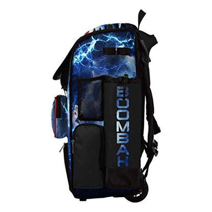 Boombah Superpack Hybrid Rolling Bat Bag - The Natural Black/Red/White - Wheeled & Backpack Version