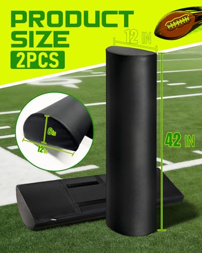 Wibeelee 2 PCS Football Step Over Dummy PU Football Tackling Dummy Waterproof Football Training Equipment with Handle & Inner Lining for Youth Footwork Sports Training