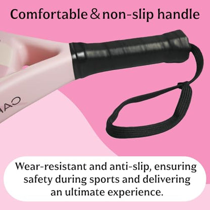 Padel Racket, Carbon Fiber Surface Padel Racquet, Lightweight, Ideal for Training/Matches - color: Pink