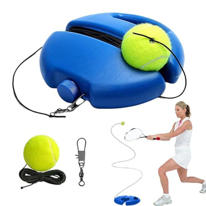 Tennis Practice Rebounder, Tennis Trainer Ball with String Set, Solo Tennis Trainer Rebound Ball with Weighted Base for Beginners, for Wall Drills & Parks Or Backyard Training - color: Blue