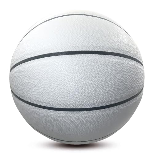 MINDCOLLISION Size 1/3/4/5/6/7/9 No Logo Basketball, Black and White, can be Used for Autographs, Clubs, Training, Event prizes - color: White1, size: No.9