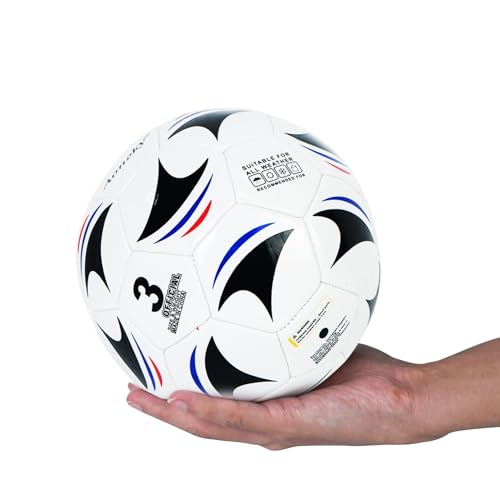 Aoneky Soccer Ball with Pump - color: 10 Pack with 1 Pump - White/Black/Blue/Red, size: 3