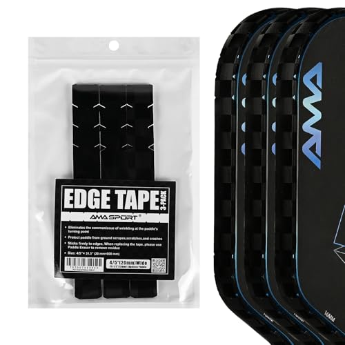 PICKLETECH Pickleball Paddle Protection Tape - Paddle Head Edge Guard - Racket Edge Protection Tape -Fit Perfectly Curved Edge -No Wrinkling - color: Black Grid, size: Width 20mm