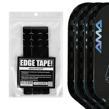 PICKLETECH Pickleball Paddle Protection Tape - Paddle Head Edge Guard - Racket Edge Protection Tape -Fit Perfectly Curved Edge -No Wrinkling - color: Black Grid, size: Width 20mm