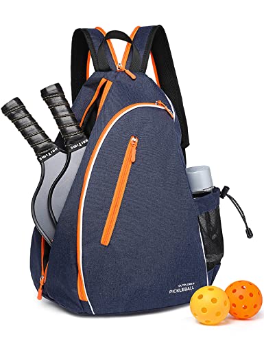 Pickleball Bags for Women Pickleball Paddle Bag Sports Adjustable Sling Bag with Fence Hook Crossbody Backpack Fits to the Courts