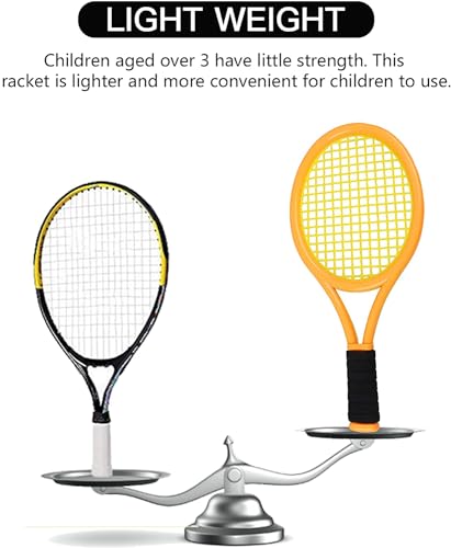 Kid Tennis Racket Set for Toddler,Children,Sponge Handle, includes 6 Badminton, 1 Tennis Ball, Bag and 2 Balls - Increase Children's Sports,Improve Tennis Skills - color: Orange&Green