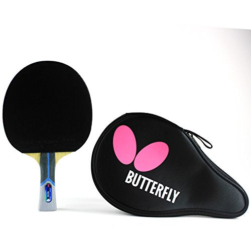 Butterfly 802 FL Shakehand Table Tennis Racket | China Series | Powerful Arylate/Carbon Blade and Rubber Combination with Racket Case | Recommended for Intermediate Level Players (B802FL)