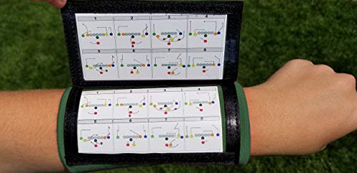 Y23 - Football Wristbands - Wrist Coach - QB Wristband - Football Play Wristbands - Playbook Wristband - color: Green, size: 8 Pack