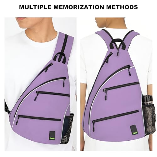 Goloni Pickleball Bag for Women Men, Convertible Pickleball Backpack Sling Bag with Fence Hook, Waterproof Polyester Paddle Bag with Multiple Compartments - color: Purple