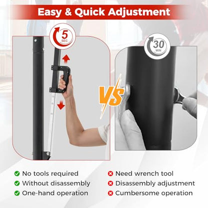 Goplus Portable Basketball Hoop Outdoor, 10FT Basketball Goal w/ 44'' Shatterproof Backboard, Easy Adjust Height, Fillable Base, Free Weight Bag for Teens Adults Driveway Backyard - style: 7.9-10FT, 6-Level