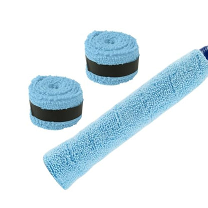 2 Pcs Tennis Racket Grip Tape, Towel Tennis Overgrip Tape, Anti-Slip Absorbent Grip, Racket Overgrip Tape,9 Colors - color: Sky Blue