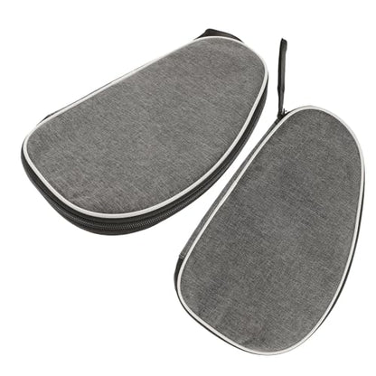MAGICLULU 2pcs Table Tennis Racket Bag with Zipper Portable Waterproof Pingpong Paddle Case Gray Tote for Paddle and Ball Storage, Lightweight Sports Equipment Carrying Case for Training
