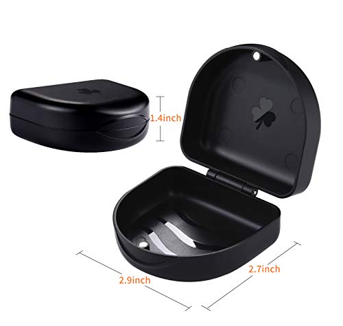 (2 Pack) Retainer Case,Solid Orthodontic Retainer Case-black