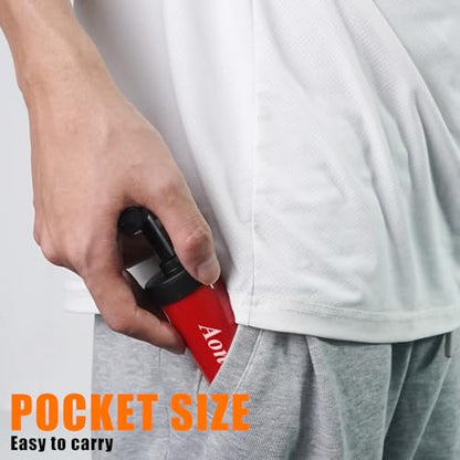 Aoneky Mini Hand Pump for Sports Balls - Portable Air Pump with Needle Storage, Compact Design for Basketball, Soccer, Football, Volleyball | Needle Included