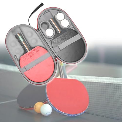 Carrying Case for Ping Pong Paddles/Table Tennis Paddles/Racquet Cyber Shape Hexagon,Fits for 2 Paddles and 4 balls - color: Small Black