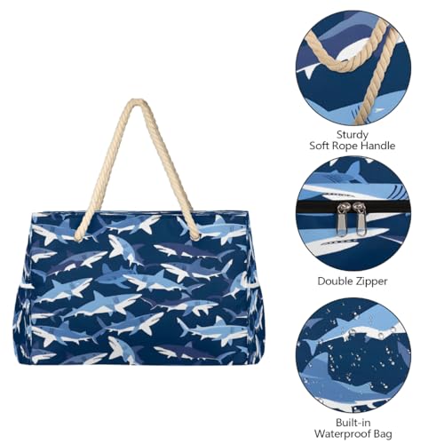 Beach Bag Waterproof Sand-proof Canvas Tote Lightweight Shoulder Bag Suitable for Family outdoor travel - color: C5