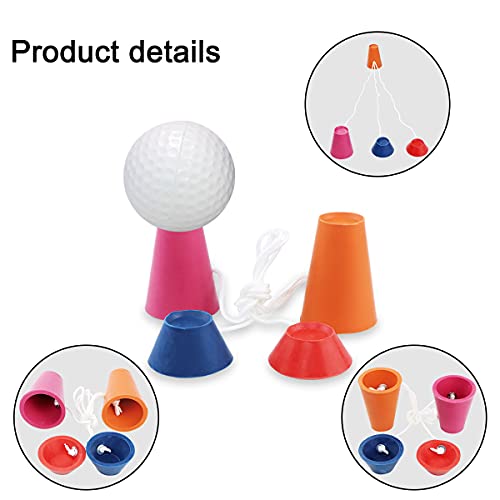 Rubber Winter Golf Tees Indoor Multi-Coloured with Different Heights -16 Pcs - size: 12mm, 17mm, 38mm, 44mm