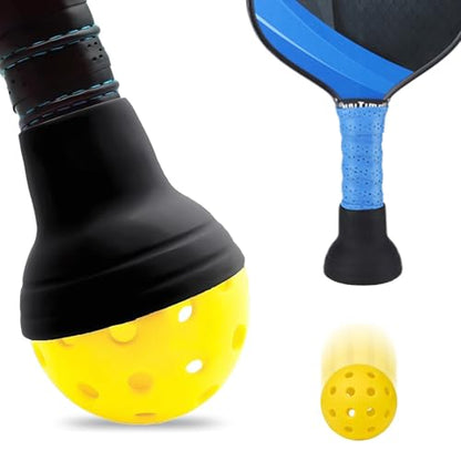VCISPOK Pickleball Ball Retriever, Silicone Picker On Paddles, Easy Accessory to Pick Up Balls Without Bending Over, Fits Any Paddles - color: Black-1 Pack