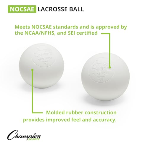 Champion Sports Lacrosse Balls Bucket - 36 Count NCAA & NFHS Certified Regulation Training & Game Balls - Yellow - color: White