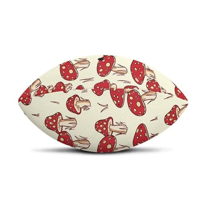 SYtrade Recreational Football Game Footballs PU Composite Leather Footballs for Training Indoor Outdoor - color: Red Mushroom Khaki