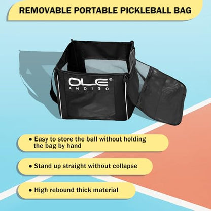 Pickleball Hopper Cart,Tennis Balls Hopper,Can Holds 180 Pickleballs or 210 Tennis Balls,Lightweight Ball Cart with Wheels,Pickle Ball Equipment,Ball Caddy for Training Travel
