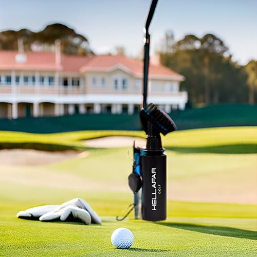 Premium Golf Club Water Brush Groove Cleaner with Retractable Clip and Nylon Bristles - Holds 5 Ounces of Water - Golf Accessories for Men, Best Golf Gifts for Men
