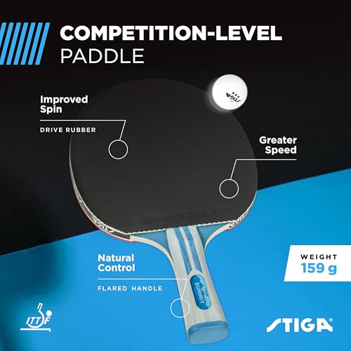 STIGA Ping Pong Paddles - 2mm Tournament-Approved Sponge - Flared Handle for Enhanced Control - Competitive Table Tennis Racket for Family Fun - Multiple Styles & Performance Levels Available - style: Summit
