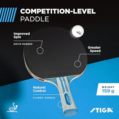 STIGA Ping Pong Paddles - 2mm Tournament-Approved Sponge - Flared Handle for Enhanced Control - Competitive Table Tennis Racket for Family Fun - Multiple Styles & Performance Levels Available - style: Summit