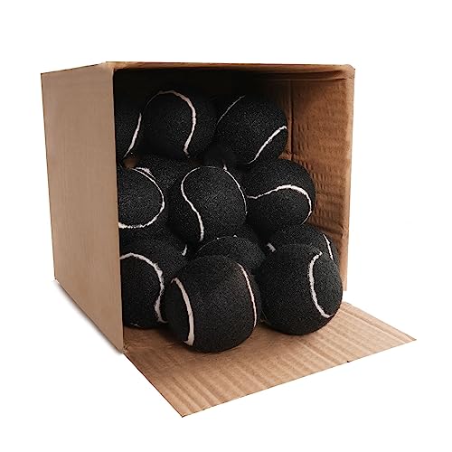 GKK 27 Pack Tennis Balls,Training Tennis Ball Pressure-Less Practising Bulk Tennis Balls for Youth/Beginners/Pet Dogs High Altitude Playing Balls - color: BLACK