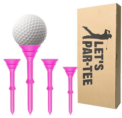 VEASAERS Golf Tees Bulk Unbreakable Pink 25 50 Pack with Gift Box, Plastic Golf Tees Reusable Anti-Slip Big Cup Golf Tee Hanger Reduce Friction for Golf Outdoor Training - style: 25 Pcs